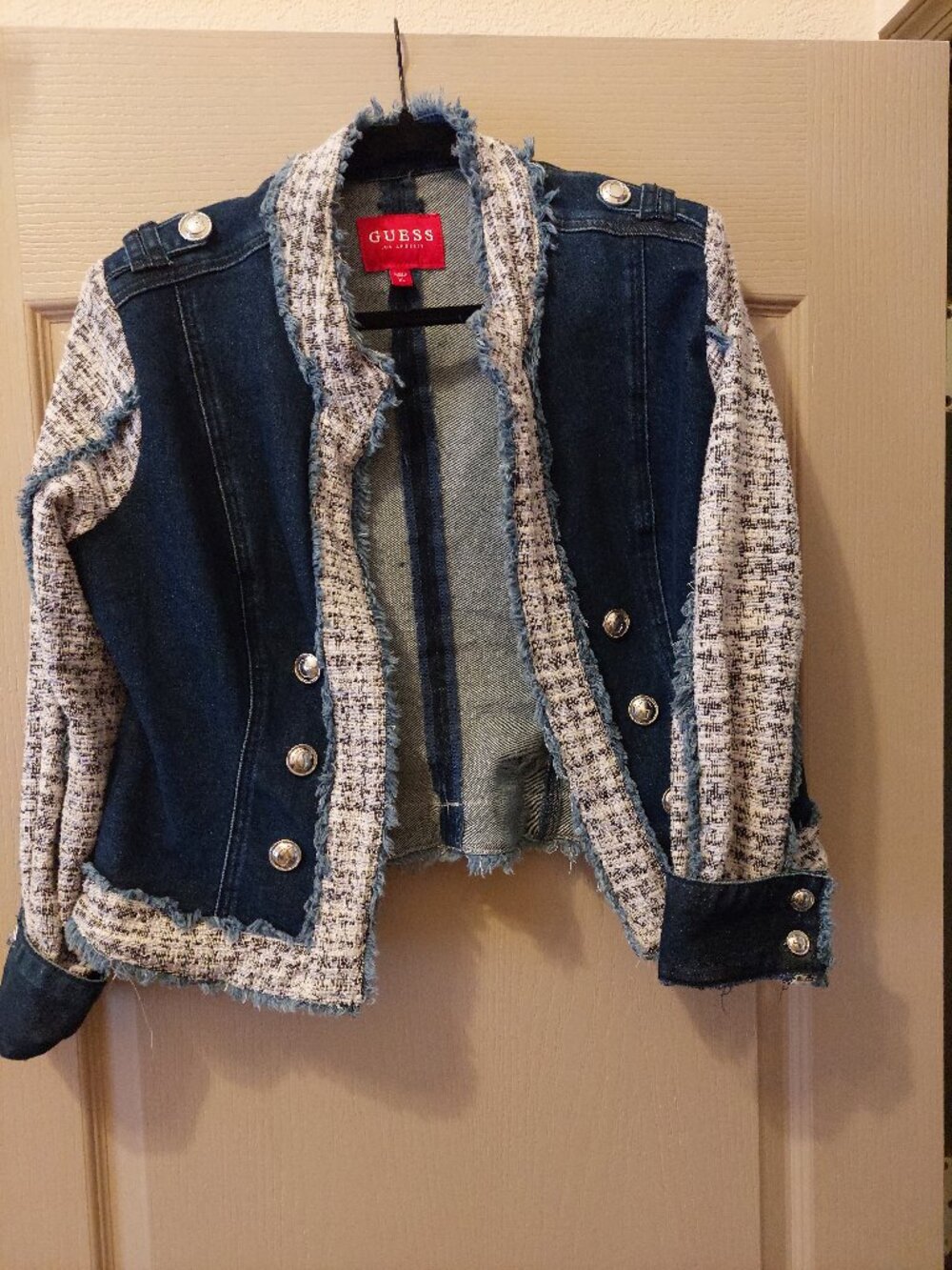 GUESS Runway Denim Tweed Jacket